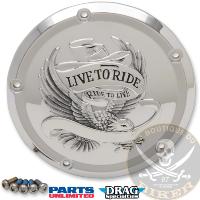 CACHE EMBRAYAGE HD FL A PARTIR 2015...PE11070554 DRAG SPECIALTIES COVER DERBY 5-HOLE LIVE TO RIDE CHROME 11070554 / D33-0110CA