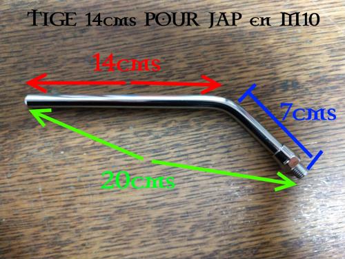 TIGE DE RETROVISEUR LONGUE JAP 14cms...HH91-7852 Highway Hawk mirror arm "long" approx. 200mm with right-hand thread (1 pcs.)...LA BOUTIQUE DU BIKER