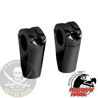 RISERS 06.5CM SPARTICAN NOIR 6.5cm...H56-067 NOIR...Highway Hawk Riser black "Spartican 65 mm" With reducing sleeves for use on triple clamps of 10, 12mm and 14mm bushings TÜV
