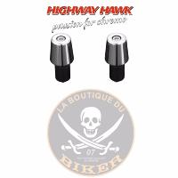 EMBOUT POUR GUIDON 22mm + 25mm CHROME...H54-103 Highway Hawk handlebar bar ends for 25,40 mm (1'') handlebar (2 pieces)...LA BOUTIQUE DU BIKER