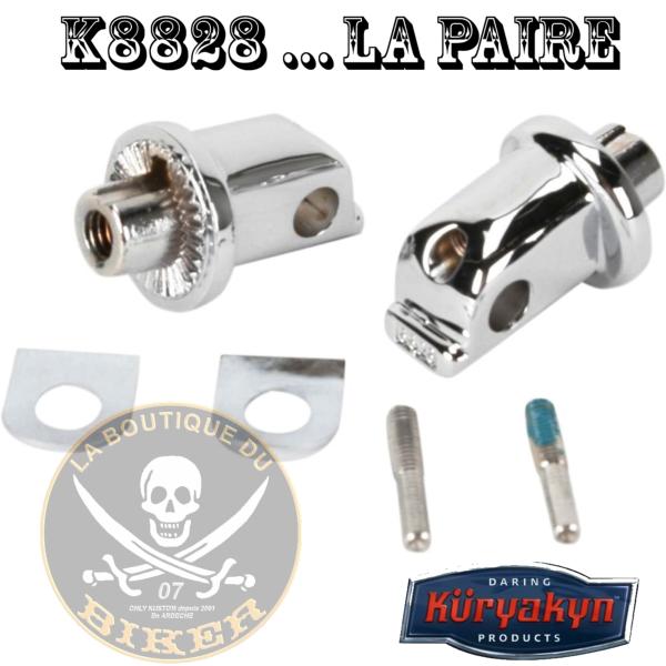 ADAPTATEUR CONDUCTEUR + PASSAGER POUR MARCHE PIED KURYAKYN VICTORY...K8828 KURYAKYN SPLINED ADAPTER FOR VICTORY CHROME