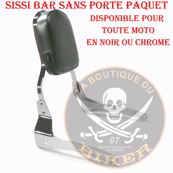 SISSY BAR ROYAL ENFIELD BULLET ELECTRA 500 ...SANS PORTE PAQUET NOIR...SP1196NE