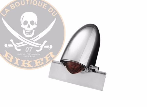 FEU ARRIERE AMPOULE SPARTO CHROME...H68-209 Highway Hawk Taillight "Sparto" with license plate holder - chrome