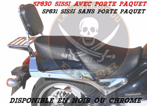 SISSI-BAR SUZUKI M1500 INTRUDER...HAUTEUR 35cm SANS PORTE PAQUET...SP831 CHROME...LA BOUTIQUE DU BIKER