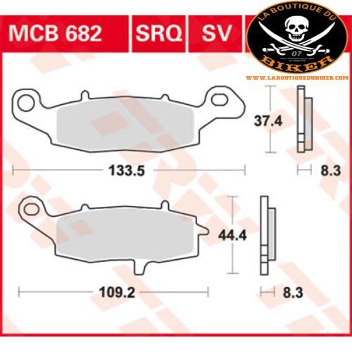 PLAQUETTES DE FREIN KAWASAKI VN 800/900/1500/1600/1700 AVANT...PE17220521 TRW BRAKE PAD ALLROUND ORGANIC STANDARD 17220521 / MCB682