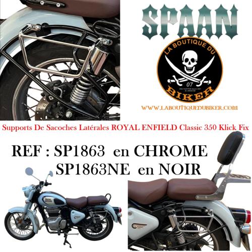 SUPPORTS SACOCHES ROYAL ENFIELD CLASSIC 350...KLICKFIX NOIR...SP1863NE LABOUTIQUEDUBIKER