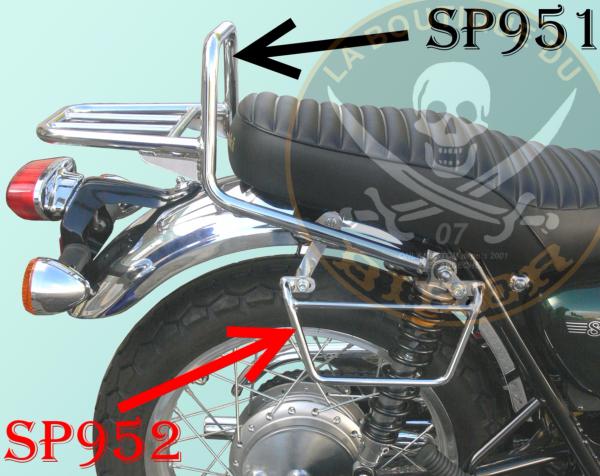 PORTE PAQUET KAWASAKI W650 / W800...SP951 CHROME...SPAAN LA BOUTIQUE DU BIKER