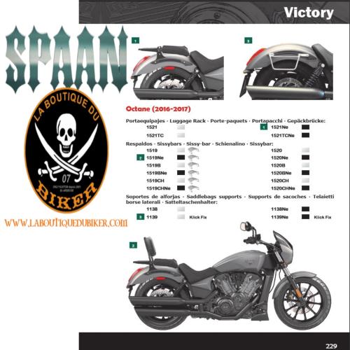 SISSY BAR VICTORY OCTANE 50cm SANS PORTE PAQUET SP1520CH CHROME LABOUTIQUEDUBIKER