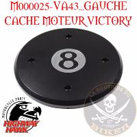 CACHE MOTEUR VICTORY GAUCHE...Engine cover 8-Ball left Black anodized Aluminum #M000025VA43