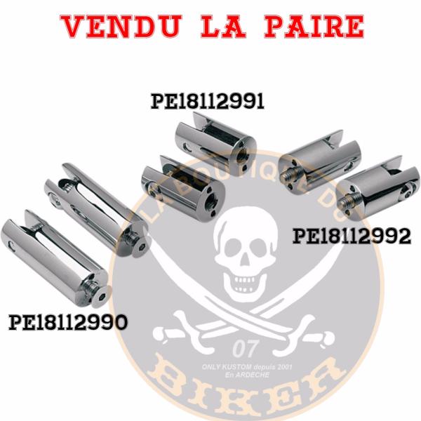 ADAPTATEUR POUR CALE PIED HARLEY...LA PAIRE...ACCUTRONIX REAR FT PEG MOUNT 3/8 18112992 / FPMT500-C