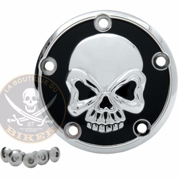 CACHE ALLUMAGE HD BIG TWIN 1999-2014...PE09401179 DRAG SPECIALTIES POINT COVER SKULL 5-HOLE 09401179 / 301711