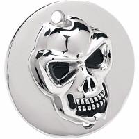 CACHE ALLUMAGE HD SPORTSTER 1986-2003...PE19020186 DRAG SPECIALTIES 3-D SKULL POINT COVER CHROME 2-H 19020186 / 30-0186-PC