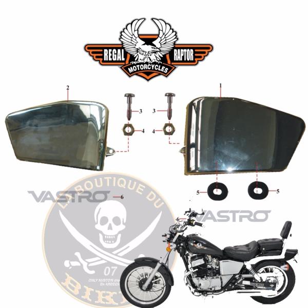 VASTRO RAPTOR 125...CACHE LATERAL N°02	SPORTSTERFIG14-2	 CACHE LAT. DROIT CHROME