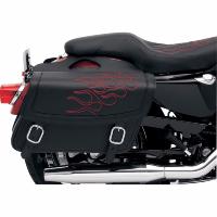 SACOCHES CAVALIERES HIGHWAYMAN TATTOO RED MEDIUM...PE-35010215 SADDLEMEN SADDLEBAG,FLAME RED MD 35010215 / X021-05-0402