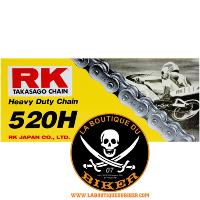 CHAINE 520 X 118...520H-118-CL RK HEAVY DUTY 118 CLIP LINK 520 NON-SEAL DRIVE CHAIN / NATURAL / CARBON ALLOY STEEL