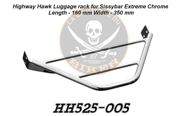 PORTE PAQUET POUR SISSI BAR 350mm HIGHWAY EXTREME CHROME...H525-005 Highway Hawk Luggage rack chrome for Sissybar "Extreme"