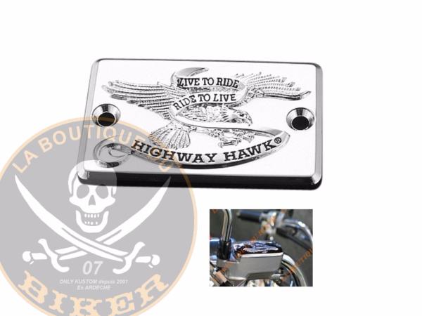 COUVRE Mr FREIN AVANT YAMAHA LIVE TO RIDE...H452-001 Highway Hawk Mastercylindercover with Emblem "Live to Ride" Yamaha XV 750 Virago, XV 1000 Virago, XV 1100 Virago...LA BOUTIQUE DU BIKER