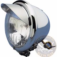 PHARE 115mm ADDITIONNEL CHROME H3 55W AVEC VISIERE...DRAG SPECIALTIES 4 1/2"S/LITE W/VISOR H-3 DS280055 / 20-0026-BX-LB2...LA BOUTIQUE DU BIKER