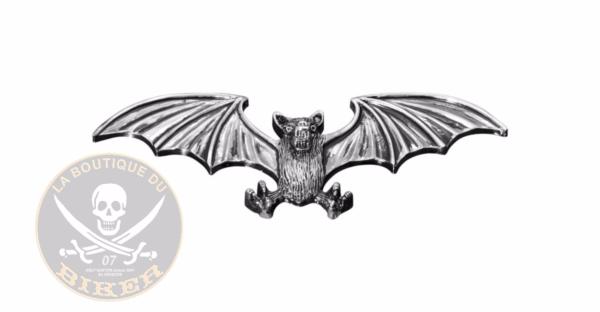 EMBLEME ADHESIF CHROME BAT...H01-318 Highway Hawk Emblem "Bat" in chrome 12,5 cm for gluing emblem...LA BOUTIQUE DU BIKER