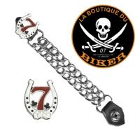 EXTENTION FERMETURE POUR GILET...MCS550656 LUCKY 7 HORSESHOE VEST EXTENDER....LA BOUTIQUE DU BIKER