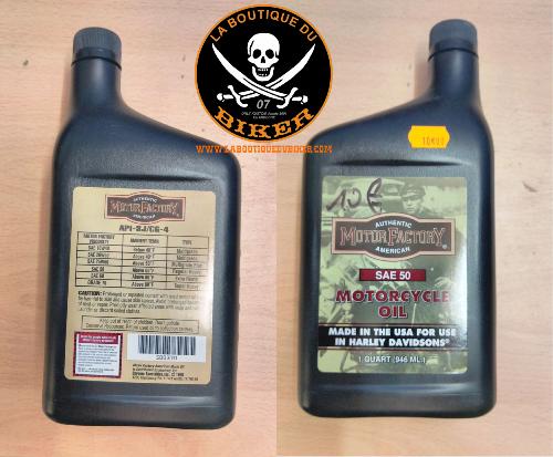 HUILE MOTEUR SAE 50 1 Litre HARLEY et MOTO CUSTOM...MOTOR FACTURY OIL MOTORCYCLE OIL SAE 50