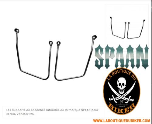 SUPPORTS SACOCHES BENDA Eagle 125 / 400...SP1796 CHROME...SPAAN LA BOUTIQUE DU BIKER