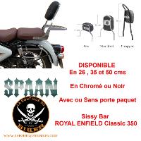 SISSY BAR ROYAL ENFIELD CLASSIC 350...HAUTEUR 26cm AVEC PORTE PAQUET...SP1860BNE NOIR  #LABOUTIQUEDUBIKER