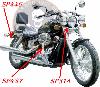 SISSI-BAR HONDA VT750 BLACK WIDOW / SHADOW SPIRIT...HAUTEUR 35cm AVEC PORTE PAQUET... SP438 CHROME...LA BOUTIQUE DU BIKER