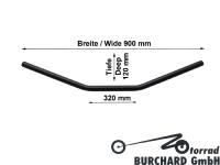 GUIDON EN 25 HARLEY X-WIDE HARLEY +AUTRES CUSTOMS NOIR...H55-214B Highway Hawk Handlebar "X-Wide" 900 mm wide for "1" (25,4 mm) clamping with 3 holes dull black TÜV...LA BOUTIQUE DU BIKER