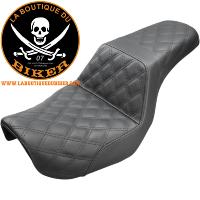 SELLE HD DYNA FXD/FXDWG/FLD 2006-2017 SADDLEMEN SEAT STEP UP LS FRONT W/PASSENGER LATTICE BLACK...PE08030588 / 806-04-175