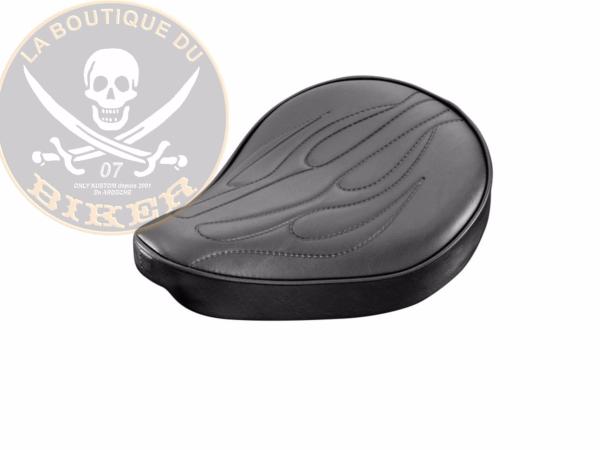 SELLE SOLO UNIVERSEL NOIR FLAMME...H53-183 Highway Hawk Motorcycle solo seat universal "Bobber Style" synthetic leather black with flames length 320 mm width 250 mm