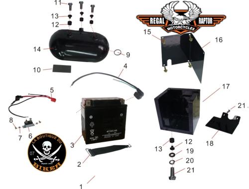 BATTERIE BOBBER 125/350 N°03 BATTERIE 12N7-4A...DRAG SPECIALTIES BATTERY DRAG SPEC 12N7-4A 21130007 / DRGM2274A LA BOUTIQUE DU BIKER