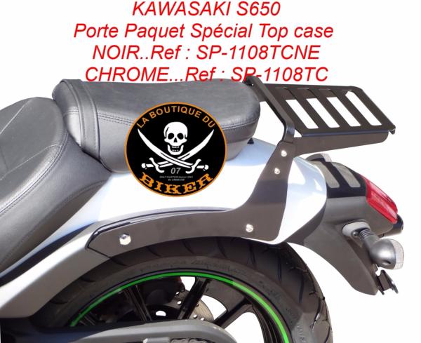 PORTE PAQUET SPECIAL TOP-CASE KAWASAKI S650...CHROME...SP1108TC...SPAAN-LA BOUTIQUE DU BIKER