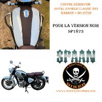 COUVRE RESERVOIR ROYAL ENFIELD CLASSIC 350...SP873 NOIR...SPAAN-LABOUTIQUEDUBIKER