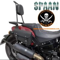 SISSI-BAR HD SOFTAIL A PARTIR DE 2018...HAUTEUR 50cm SANS PORTE PAQUET...SP1516CHNE NOIR..LABOUTIQUEDUBIKER