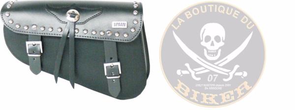 SACOCHE HARLEY SPORTSTER CLOUTE 2 LITRES LATERALE...SP807 SPAAN LA BOUTIQUE DU BIKER