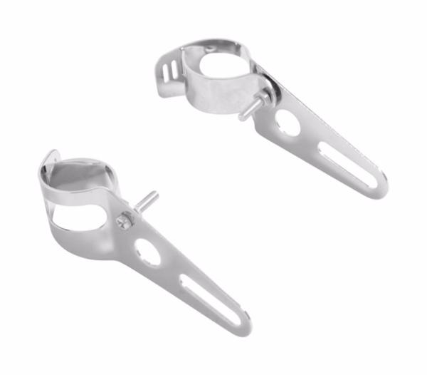 COLLIERS DE FOURCHE EN DIAMETRE 37 à 42mm CHROME...H68-156 Fork mount brackets for fairings and side mount headlights chrome (2 Pcs) Bracket kit for 37 - 42 mm forks