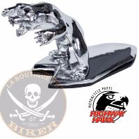 EMBLEME DE GARDE-BOUE OURS...H02-092 Highway Hawk Motorcycle Ornament/ Figure "Wild Bear" 7,5 cm high in chrome