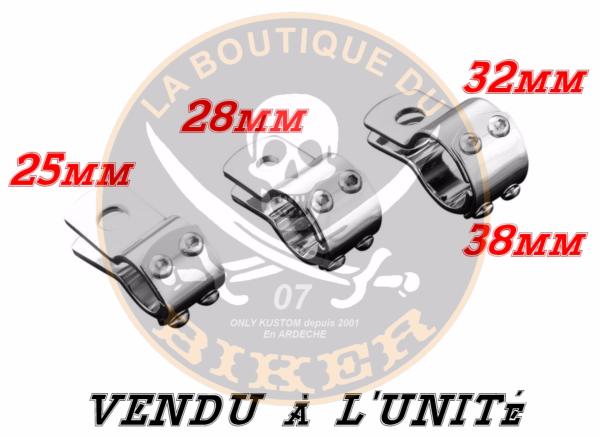 COLLIER EN DIAMETRE 28 CHROME...PE24040366 DRAG SPECIALTIES UNIVERSAL CLAMP 3-PIECES 1.125" CHROME