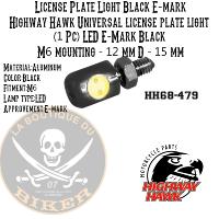 ECLAIRAGE DE PLAQUE NOIR License Plate Light Black E-mark...H68-479...LA BOUTIQUE DU BIKER