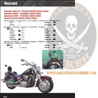 SISSI-BAR SUZUKI VL1500 LC INTRUDER + C1500 JUSQUA 2010...HAUTEUR 50cm AVEC PORTE PAQUET...SP425CH CHROME  LA BOUTIQUE DU BIKER