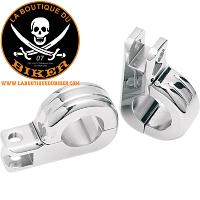 COLLIER EN DIAMETRE 32 CHROME...PE16112123 LA PAIRE...DRAG SPECIALTIES TWO-PIECE FOOTPEG CLAMP 1.25" CHROME