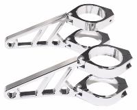 COLLIERS DE FOURCHE EN DIAMETRE 35 à 37mm CHROME...H220-603 Highway Hawk Highsider CNC headlight bracket set short - chrome for 35-37 mm diameter (1 set)