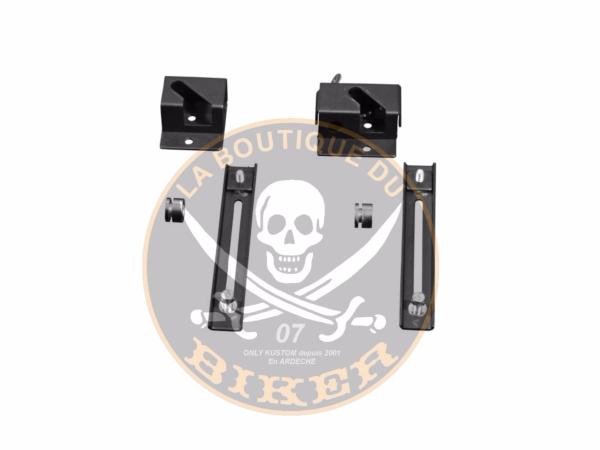 SUPPORTS POUR SACOCHES RIGIDES EN MONTAGE UNIVERSEL...H66-025 Highway Hawk Quick release system black for saddlebags complete with lock (2 Pcs)