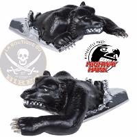 EMBLEME DE GARDE-BOUE OURS...H02-093 Highway Hawk Motorcycle Ornament/ Figure "Hunting Bear" 4 cm high in chrome and black