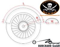 GARDE BOUE ARRIERE 26cm UNIVERSEL...MB09-7260 Fender "Round" for rear wheels for 15" - 17" steel raw