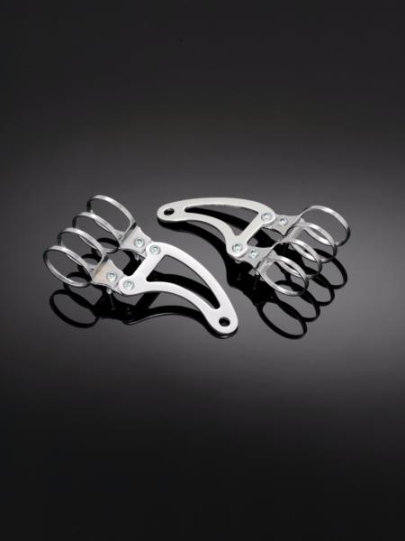 COLLIERS DE FOURCHE EN DIAMETRE 51 à 54mm CHROME...H57-005 Highway Hawk fork mount bracket / clamps for Lights/Fairings 51 mm - 54 mm