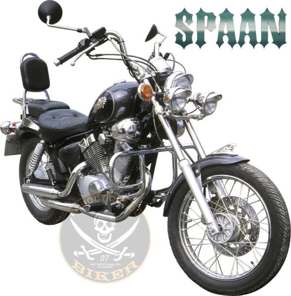 BARRE de PROTECTION MOTEUR YAMAHA 125 VIRAGO / 250 VIRAGO...SP256NE NOIR... SPAAN LA BOUTIQUE DU BIKER