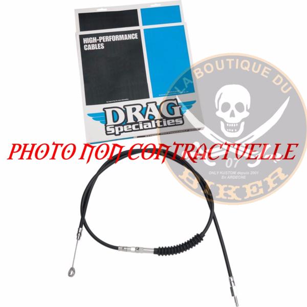 HARLEY FX... BIG TWIN 1987-2006 et SPORTSTER 1986-2013...CABLE D'EMBRAYAGE 189.5 cm NOIR..PE 06521403 DRAG SPECIALTIES CLUTCH CABLE HIGH EFFICIENCY BLACK VINYL 74 11/16"