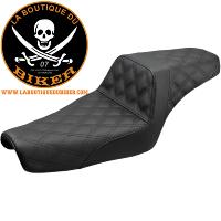 SELLE HD SPORTSTER 2004-2022 RÉSERVOIR 12.50 Litres SADDLEMEN SEAT STEP UP LS FRONT LATTICE BLACK...PE08040721 / 807-11-175